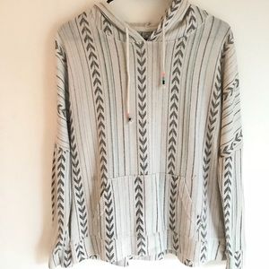 Tribal design white hoodie size small